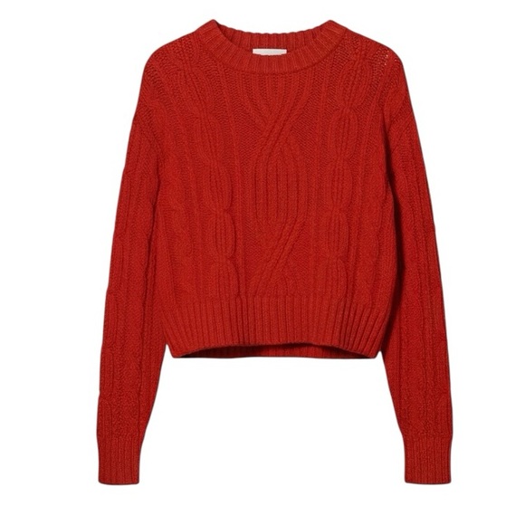 Sezane Sweaters - Sezane Red Cable Knit Sweater